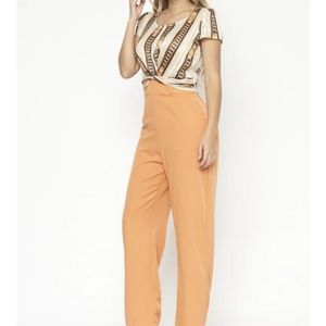 Everlynn Short Sleeve Orange Jumpsuit
